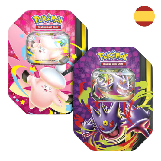LATA MEGA MOONLIT GENGAR/CLEFABLE TIN POKEMON TCG (ESPAÑOL)