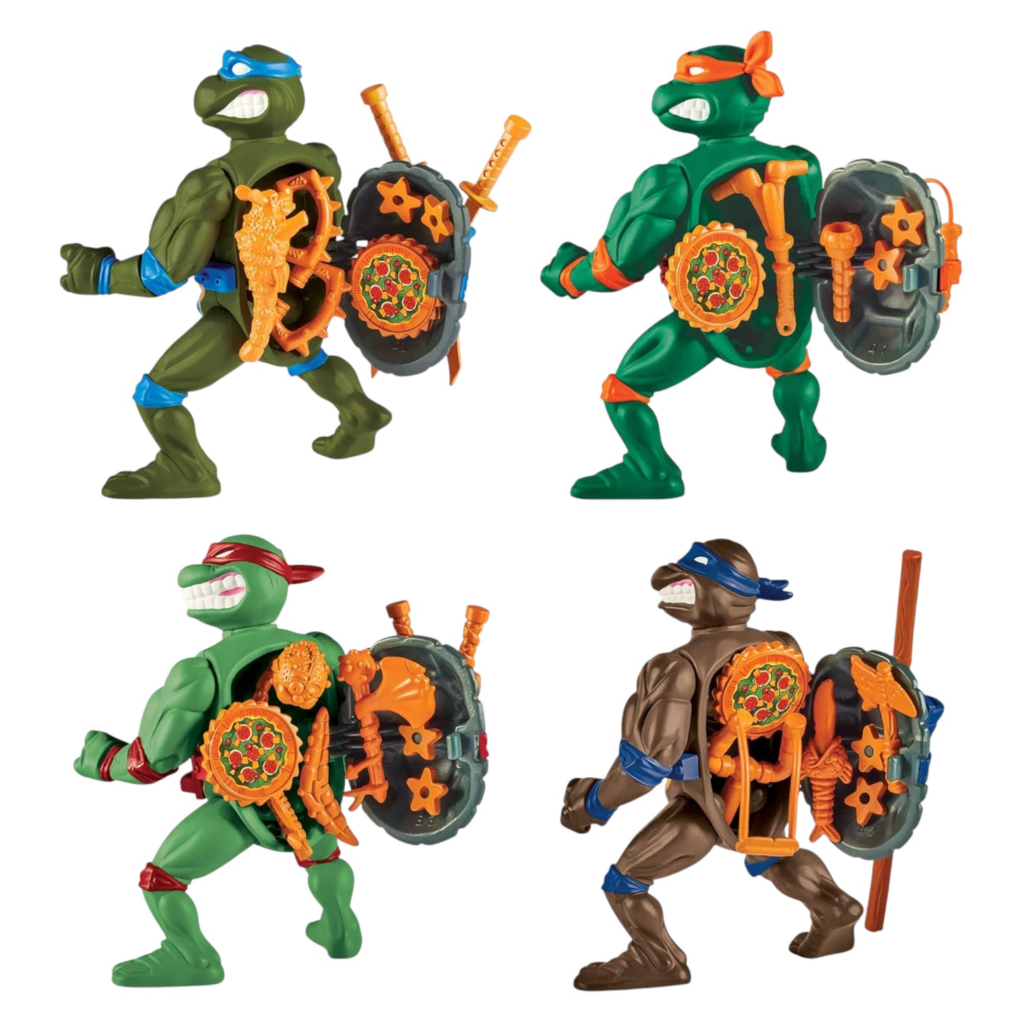 COMPLETE SET TEENAGE MUTANT NINJA TURTLES: CLASSIC STORAGE SHELL 4" PLAYMATES TOYS