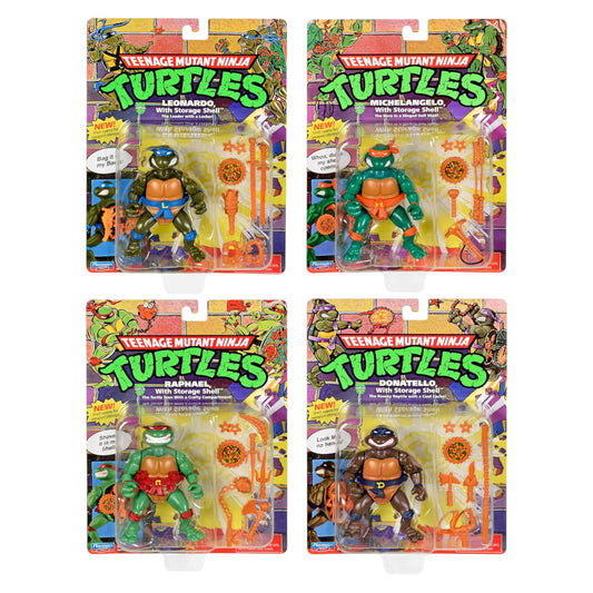 COMPLETE SET TEENAGE MUTANT NINJA TURTLES: CLASSIC STORAGE SHELL 4" PLAYMATES TOYS