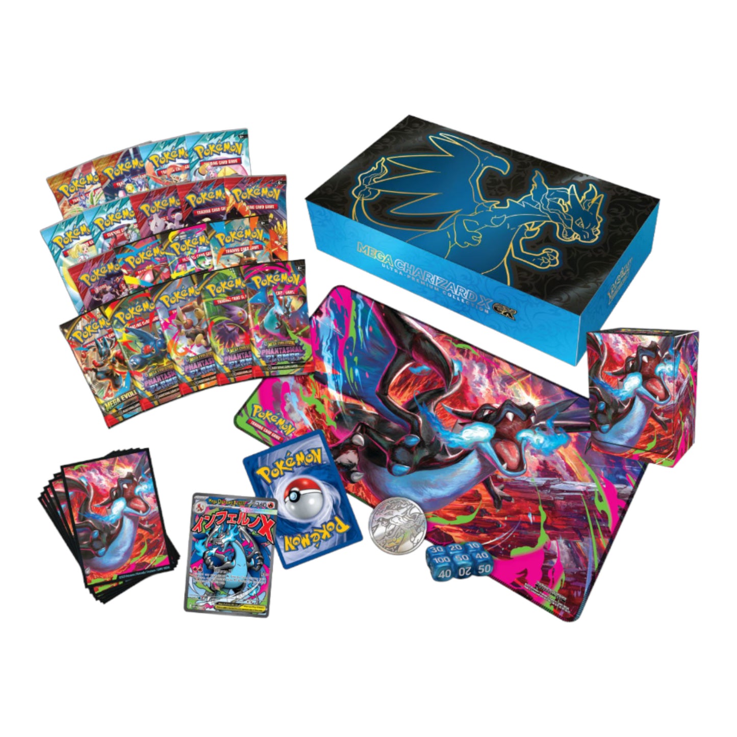 UPC POKEMON ULTRA PREMIUM MEGA CHARIZARD X EX PHANTASMAL FLAMES - FUEGOS FANTASMALES (ESPAÑOL)