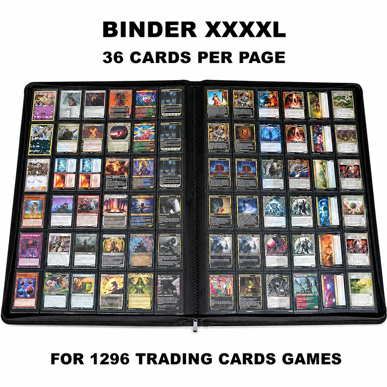 ÁLBUM XXXL 36-POCKETS 1296 CARTAS - NEGRO