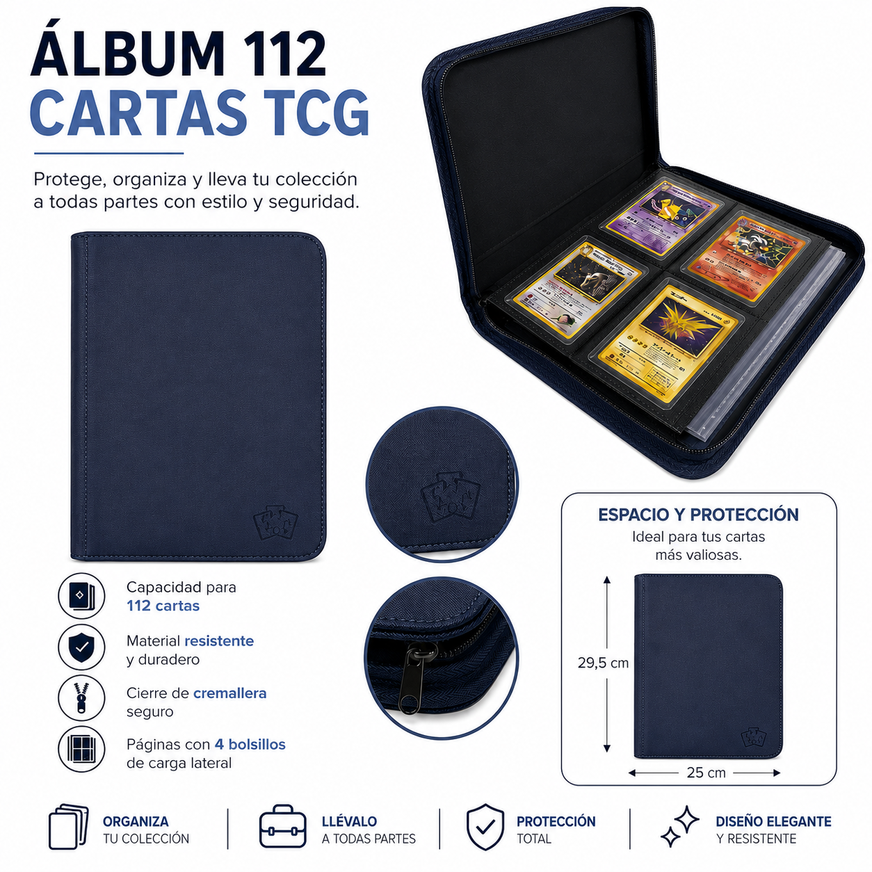 MINI ÁLBUM 112 TOPLOADER TCG 4 BOLSILLOS - NEGRO