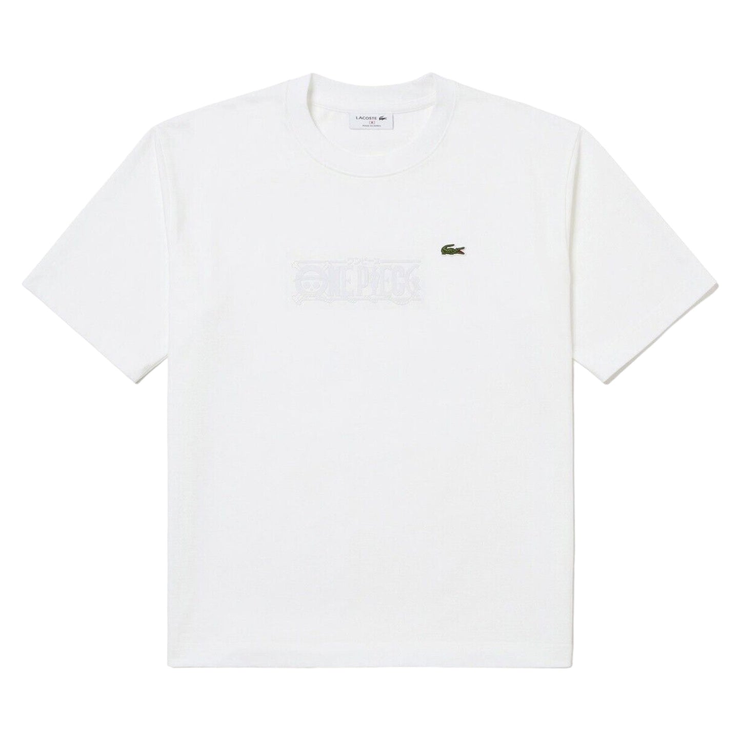 LACOSTE ONE PIECE CAMISETA BLANCA ROBIN & CROCODILE TALLA L & M MADE IN JAPAN