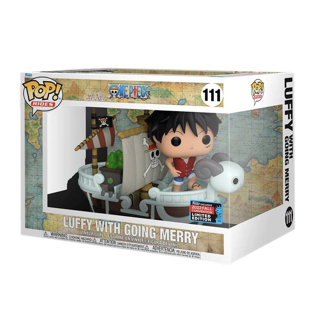 FUNKO POP ONE PIECE LUFFY WITH GOING MERRY 2022 FALL CONVENTION EXCLUSIVE #111
