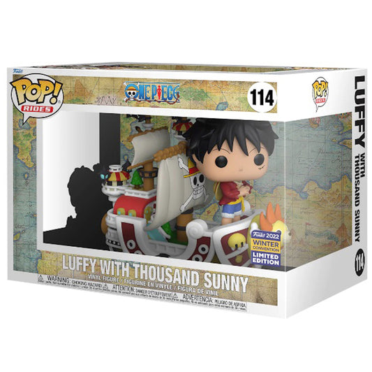 FUNKO POP ONE PIECE LUFFY WITH THOUSAND SUNNY 2022 WINTER CONVENTION EXCLUSIVE #114