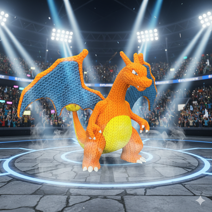 FIGURA CHARIZARD 3D ESTILO CROCHET – POKÉMON