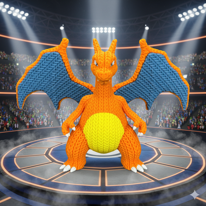 FIGURA CHARIZARD 3D ESTILO CROCHET – POKÉMON