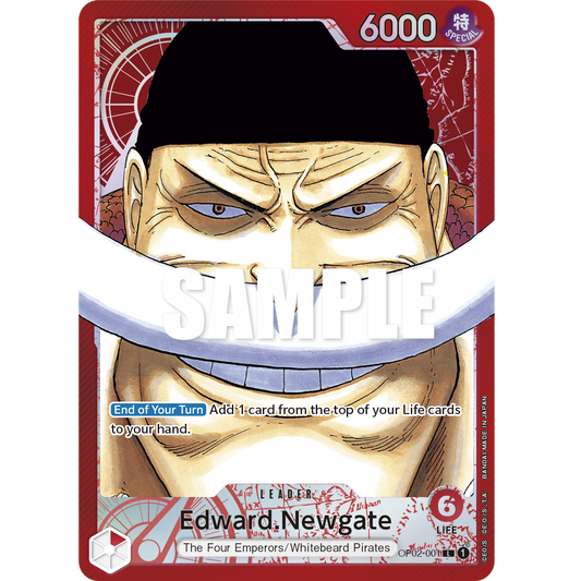 ONE PIECE CARD GAME OP02-001 L EDWARD.NEWGATE (V.2) "PARAMOUNT WAR INGLÉS"
