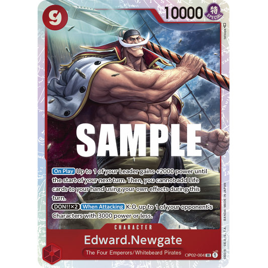 ONE PIECE CARD GAME OP02-004 SR EDAWARD NEWGATE (V.1) "PARAMOUNT WAR ENGLISH"