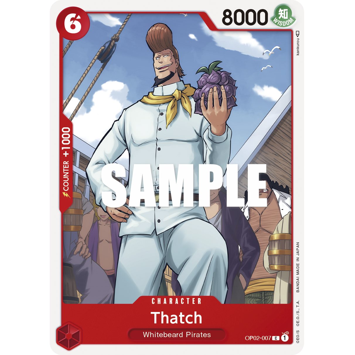 ONE PIECE CARD GAME OP02-007 C THATCH "PARAMOUNT WAR INGLÉS"