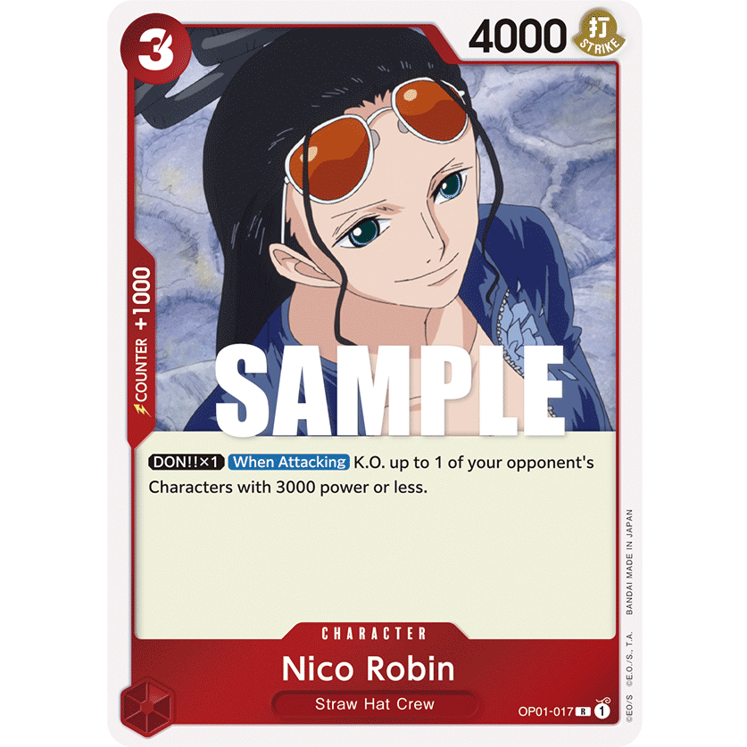 ONE PIECE CARD GAME OP01-017 R NICO ROBIN "ROMANCE DAWN ENGLISH"