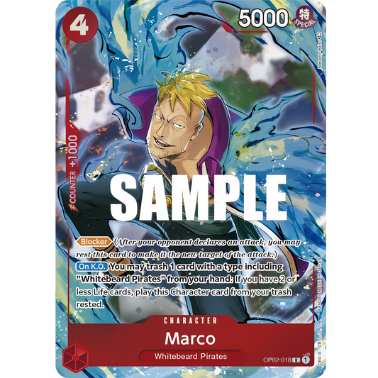 ONE PIECE CARD GAME OP02-018 R MARCO (V.2) "PARAMOUNT WAR INGLÉS"