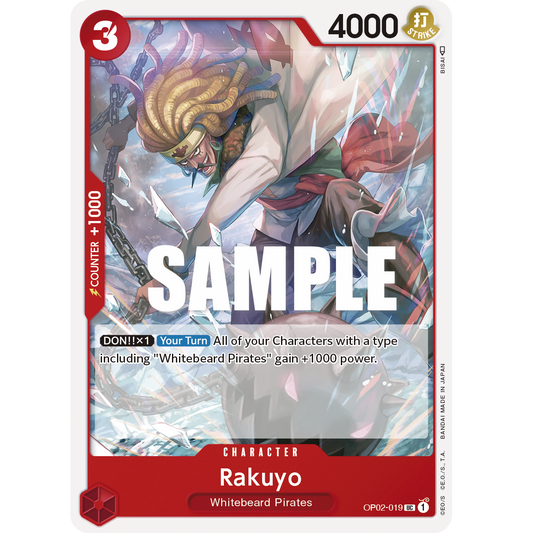 ONE PIECE CARD GAME OP02-019 UC RAKUYO "PARAMOUNT WAR ENGLISH"