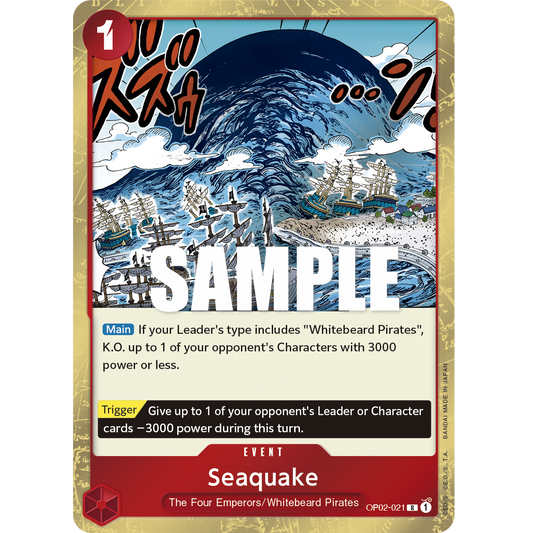 ONE PIECE CARD GAME OP02-021 R SEAQUAKE "PARAMOUNT WAR INGLÉS"