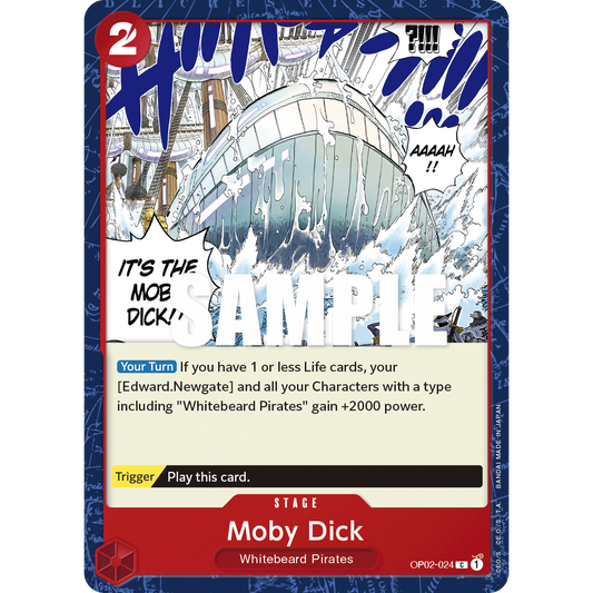 ONE PIECE CARD GAME OP02-024 C MOBY DICK "PARAMOUNT WAR INGLÉS"