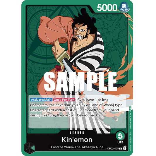 ONE PIECE CARD GAME OP02-025 L KIN'EMON (V.1) "PARAMOUNT WAR ENGLISH"