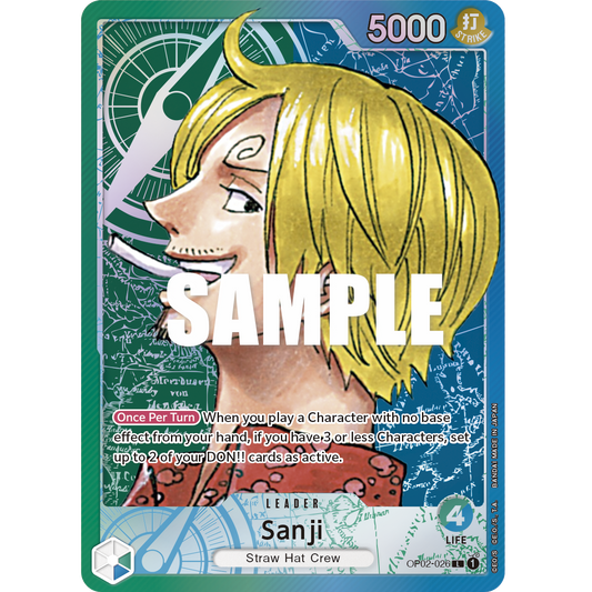 ONE PIECE CARD GAME OP02-026 L SANJI (V.2) "PARAMOUNT WAR ENGLISH"