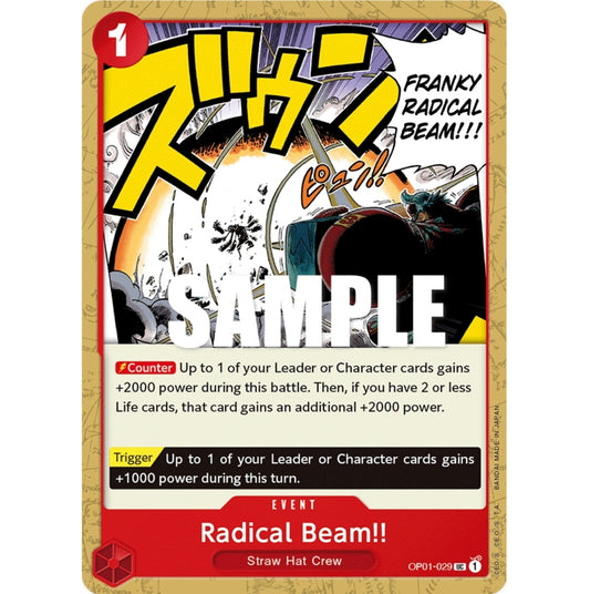 ONE PIECE CARD GAME OP01-029 UC RADICAL BEAM!! "ROMANCE DAWN INGLÉS"