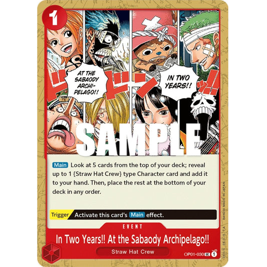 ONE PIECE CARD GAME OP01-030 UC IN TWO YEARS!! AT THE SABAODY ARCHIPELAGO!! "ENGLISH DAWN ROMANCE"