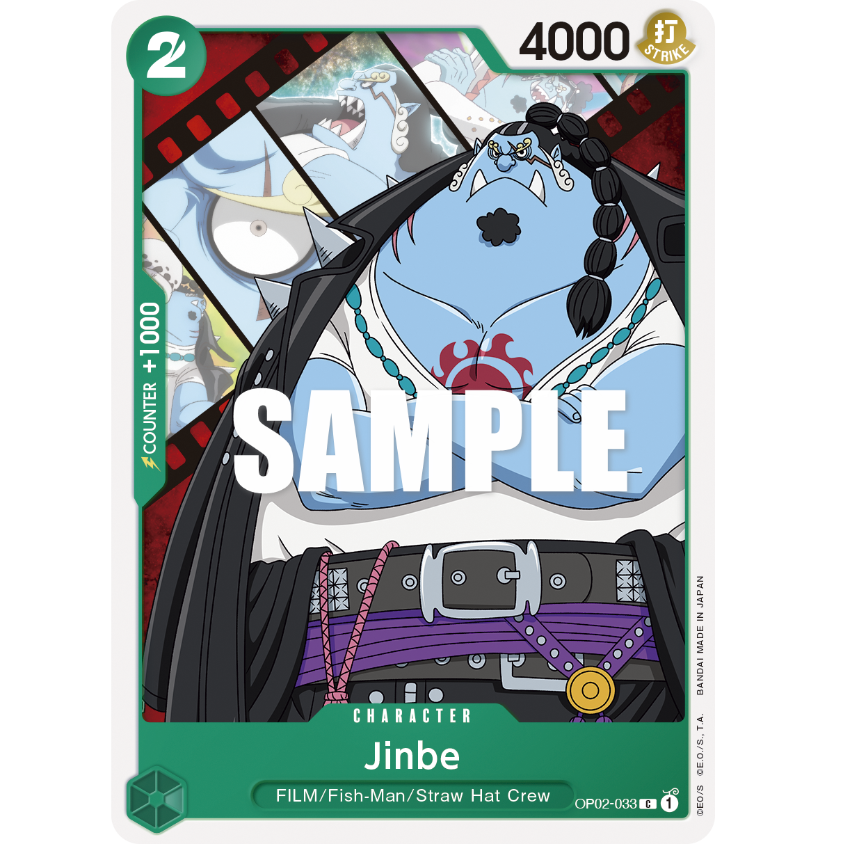 ONE PIECE CARD GAME OP02-033 C JINBE "PARAMOUNT WAR ENGLISH"