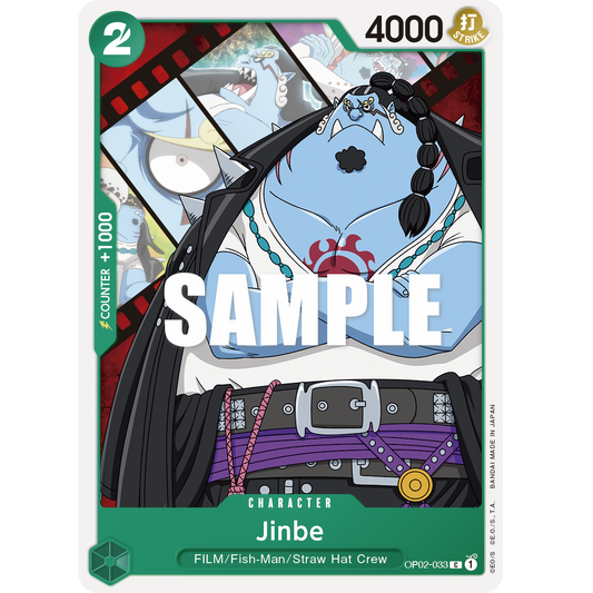 ONE PIECE CARD GAME OP02-033 C JINBE "PARAMOUNT WAR ENGLISH"