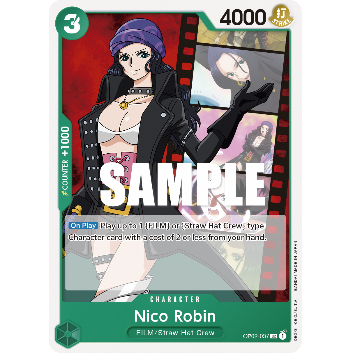 ONE PIECE CARD GAME OP02-037 UC NICO ROBIN "PARAMOUNT WAR ENGLISH"