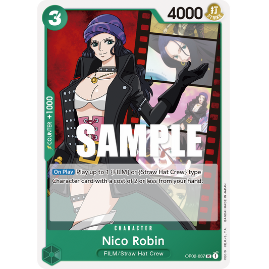 ONE PIECE CARD GAME OP02-037 UC NICO ROBIN "PARAMOUNT WAR ENGLISH"
