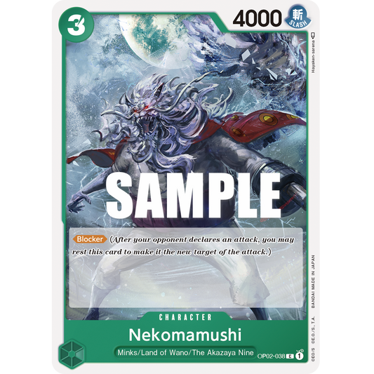 ONE PIECE CARD GAME OP02-038 C NEKOMAMUSHI "PARAMOUNT WAR INGLÉS"
