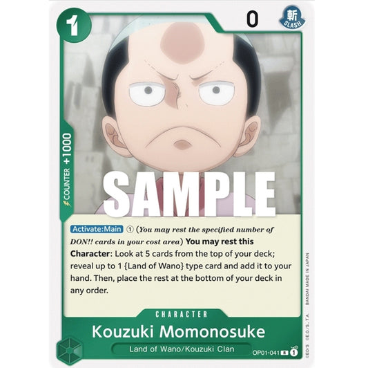 ONE PIECE CARD GAME OP01-041 R KOUZUKI MOMONOSUKE "ROMANCE DAWN INGLÉS"