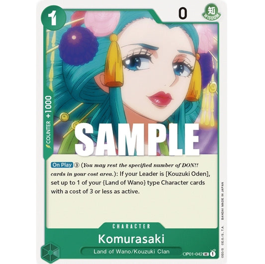 ONE PIECE CARD GAME OP01-042 UC KOMURASAKI "ROMANCE DAWN INGLÉS"