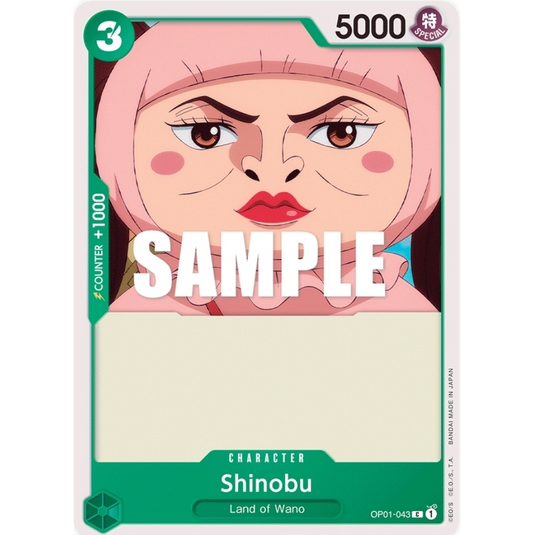 ONE PIECE CARD GAME OP01-043 C SHINOBU "ROMANCE DAWN INGLÉS"