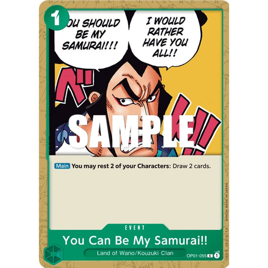 ONE PIECE CARD GAME OP01-055 C YOU CAN BE MY SAMURAI!! "ROMANCE DAWN INGLÉS"