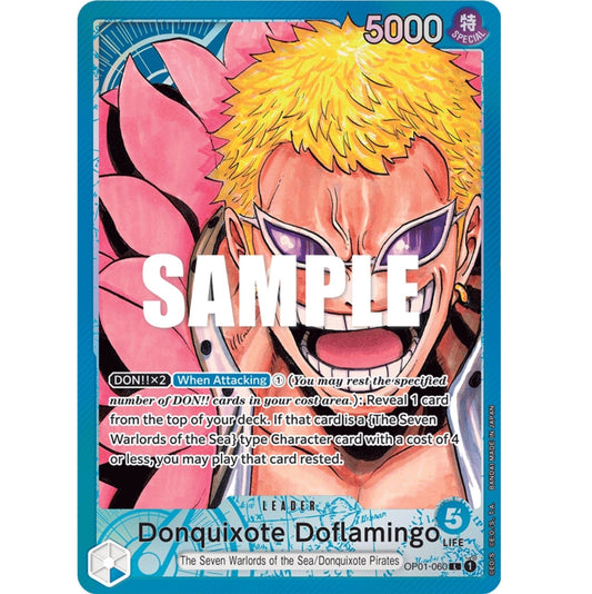 ONE PIECE CARD GAME OP01-060 L DONQUIXOTE DOFLAMINGO (V.2) "ROMANCE DAWN ENGLISH"