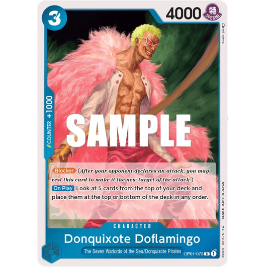 ONE PIECE CARD GAME OP01-073 R DONQUIXOTE DOFLAMINGO (V.1) "ROMANCE DAWN ENGLISH"