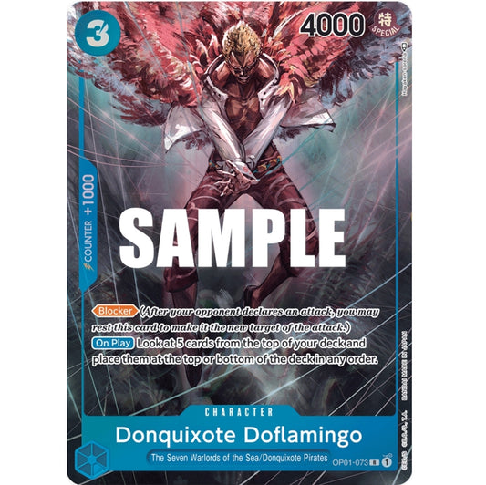 ONE PIECE CARD GAME OP01-073 R DONQUIXOTE DOFLAMINGO (V.2) "ROMANCE DAWN ENGLISH"