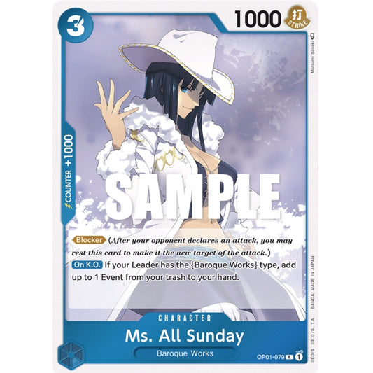 ONE PIECE CARD GAME OP01-079 R MS. ALL SUNDAY "ROMANCE DAWN INGLÉS"