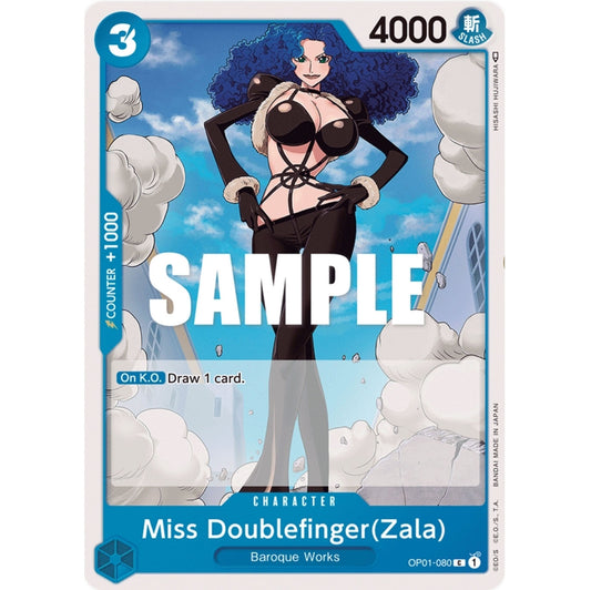 ONE PIECE CARD GAME OP01-080 C MISS DOUBLEFINGER (ZALA) "ROMANCE DAWN ENGLISH"