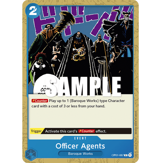 ONE PIECE CARD GAME OP01-087 C OFFICER AGENTS "ROMANCE DAWN ENGLISH"