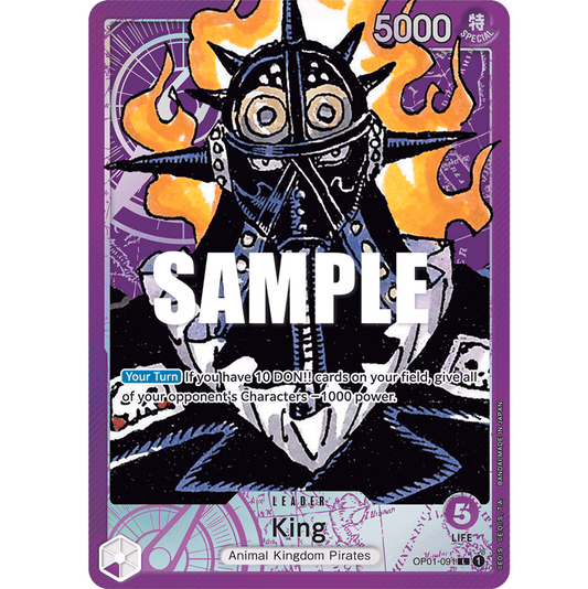 ONE PIECE CARD GAME OP01-091 L KING (V.2) "ROMANCE DAWN INGLÉS"