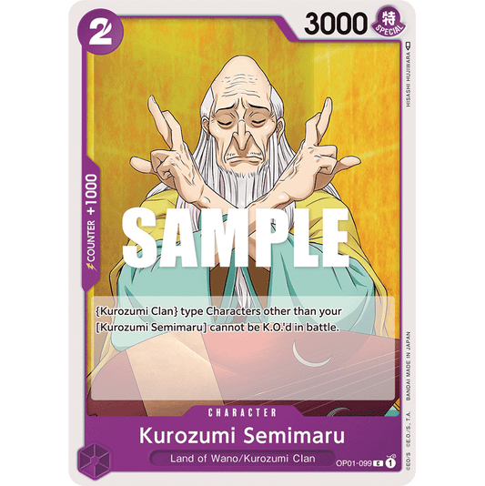 ONE PIECE CARD GAME OP01-099 C KUROZUMI SEMIMARU "ROMANCE DAWN INGLÉS"