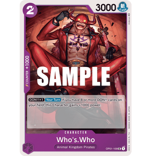 ONE PIECE CARD GAME OP01-109 UC WHO'S WHO (V.1) "ROMANCE DAWN ENGLISH"