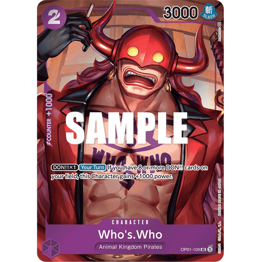 ONE PIECE CARD GAME OP01-109 UC WHO'S WHO (V.2) "ROMANCE DAWN INGLÉS"