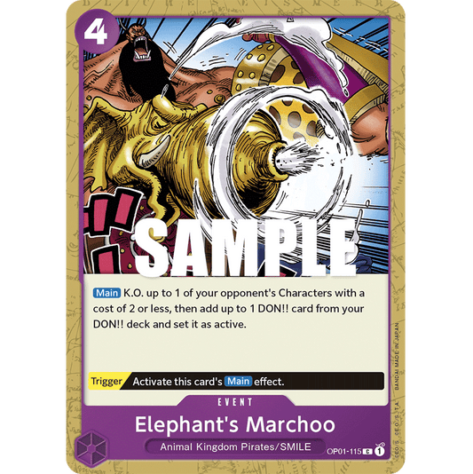 ONE PIECE CARD GAME OP01-115 C ELEPHANT'S MARCHOO "ROMANCE DAWN INGLÉS"