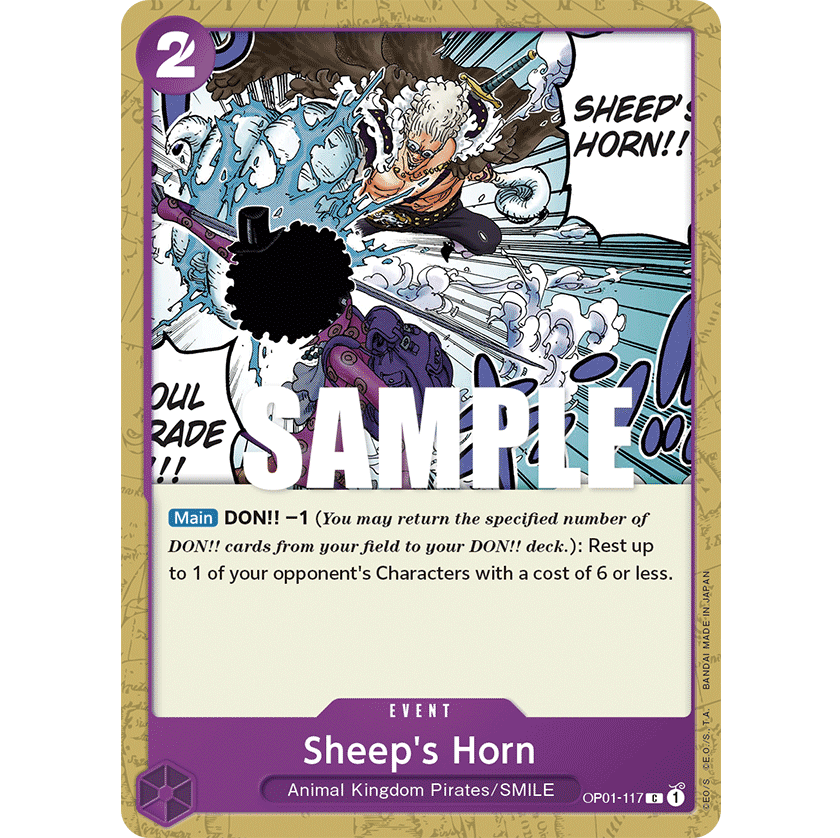 ONE PIECE CARD GAME OP01-117 C SHEEP'S HORN "ROMANCE DAWN INGLÉS"