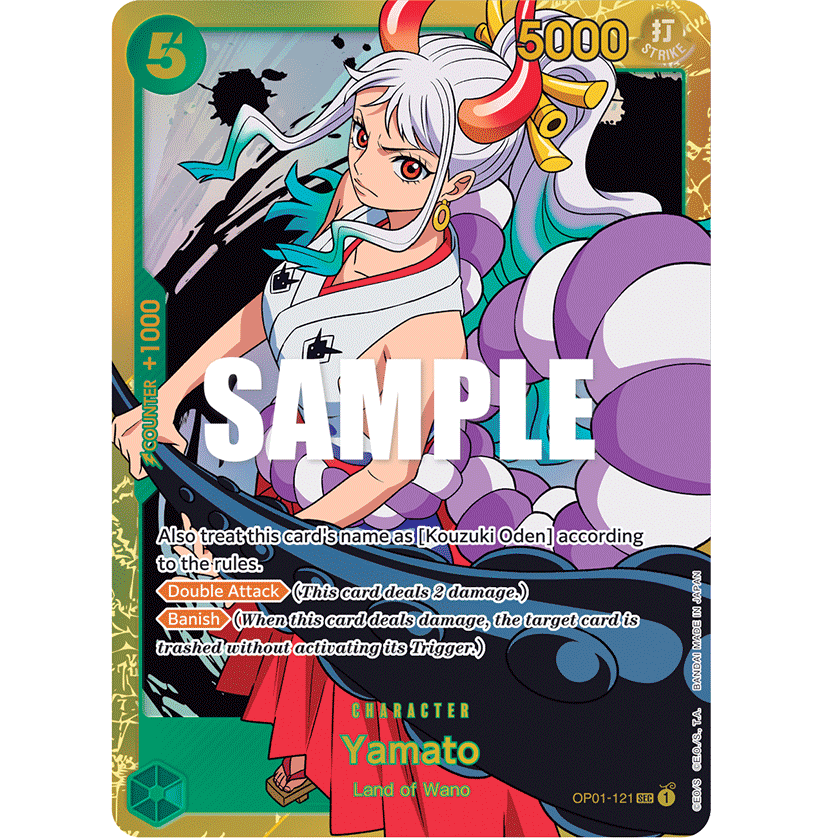 ONE PIECE CARD GAME OP01-121 SEC YAMATO (V.1) "ROMANCE DAWN ENGLISH"