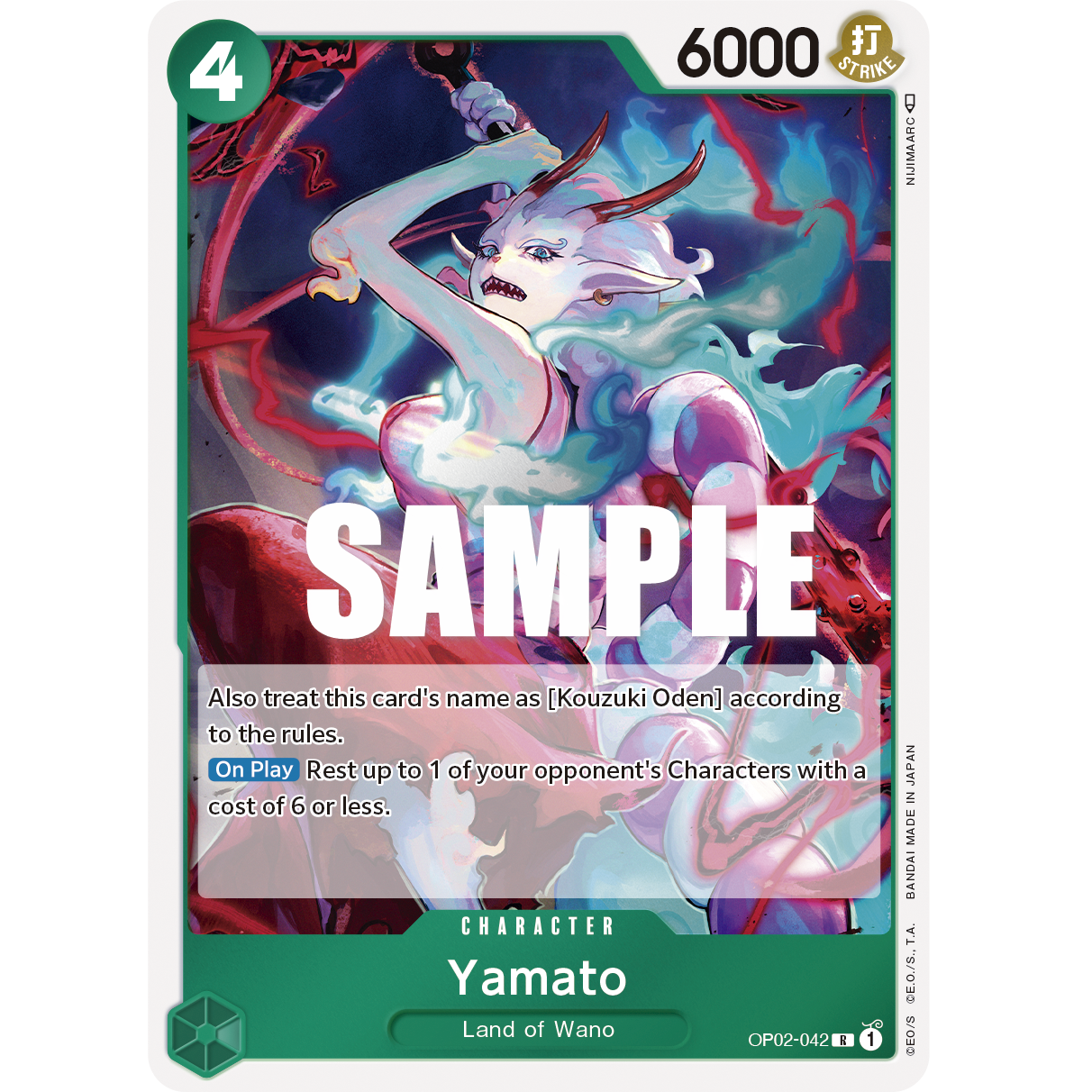 ONE PIECE CARD GAME OP02-042 R YAMATO "PARAMOUNT WAR ENGLISH"