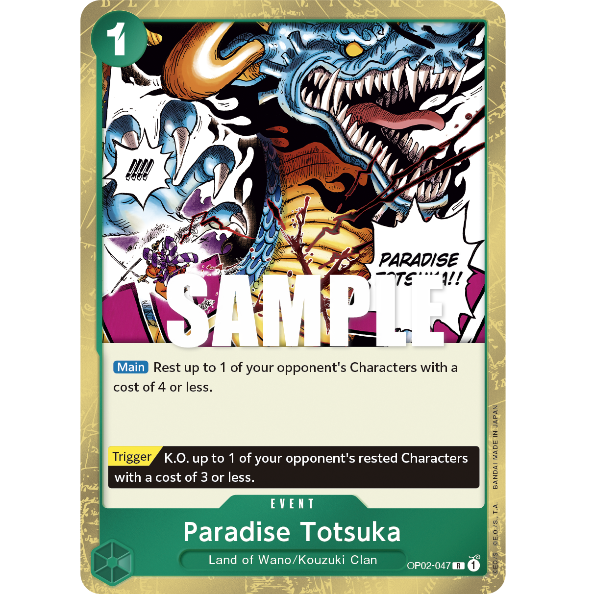 ONE PIECE CARD GAME OP02-047 R PARADISE TOTSUKA "PARAMOUNT WAR ENGLISH"