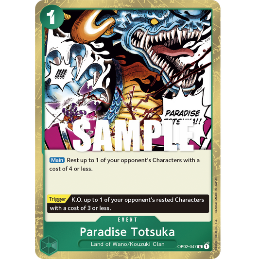 ONE PIECE CARD GAME OP02-047 R PARADISE TOTSUKA "PARAMOUNT WAR INGLÉS"