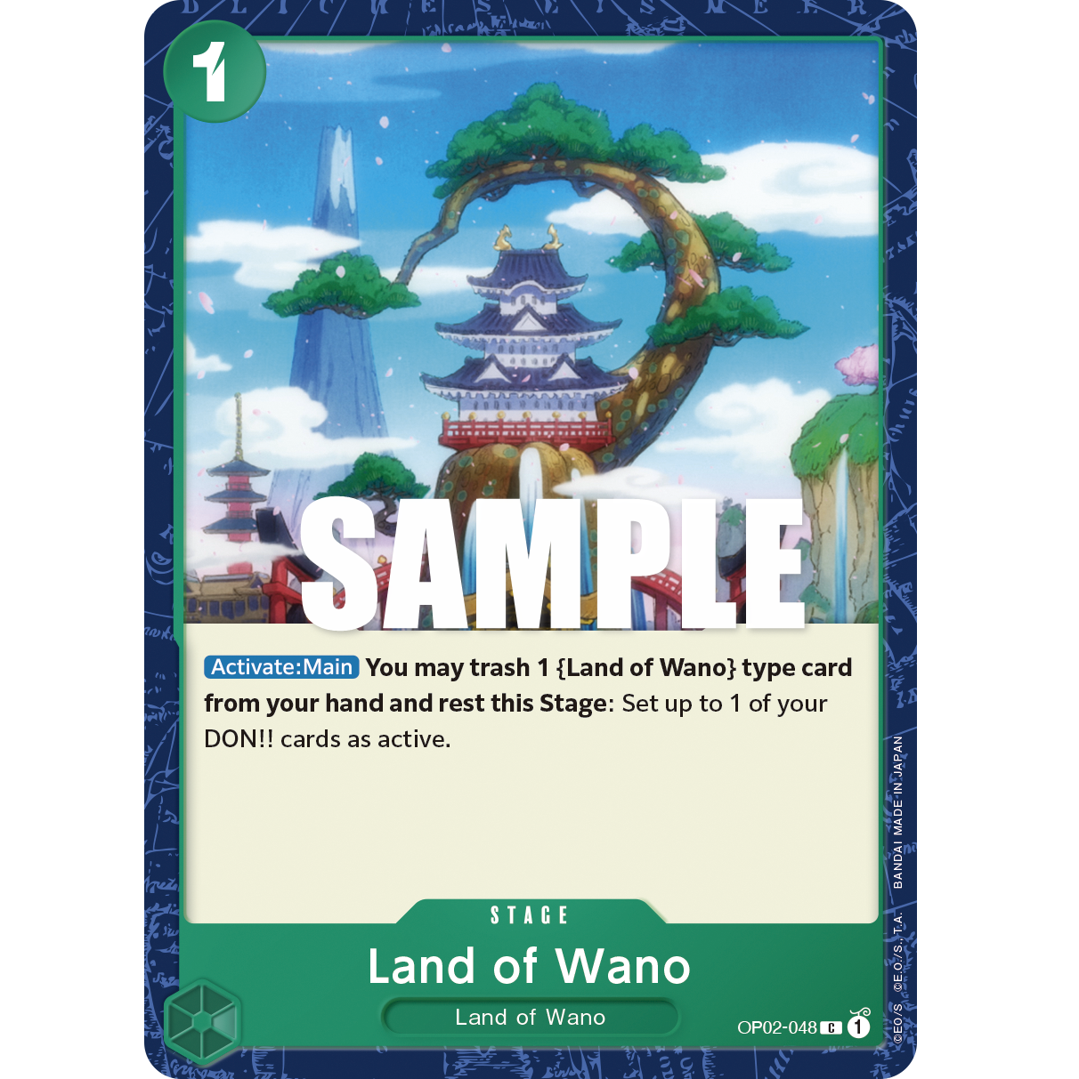 ONE PIECE CARD GAME OP02-048 C LAND OF WANO "PARAMOUNT WAR ENGLISH"