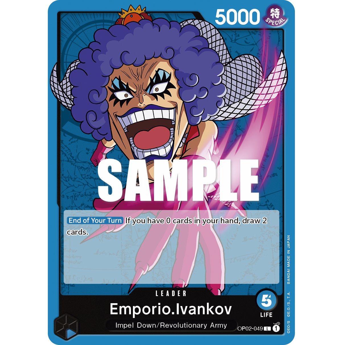 ONE PIECE CARD GAME OP02-049 L EMPORIO IVANKOV (V.1) "PARAMOUNT WAR ENGLISH"